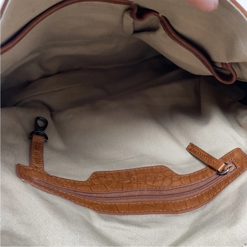 Kenneth Cole New York Brown Leather Messenger Bag Cognac